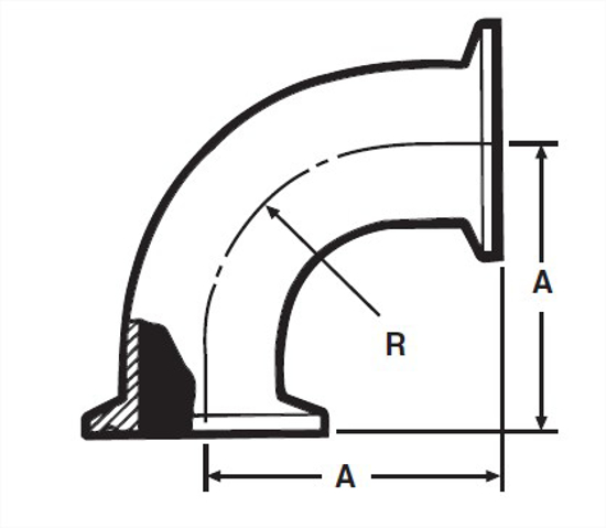 Picture of 90 DEGREE ELBOW  CLAMP  T316L 3A