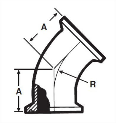Picture of 45 DEGREE ELBOW CLAMP T304 3A
