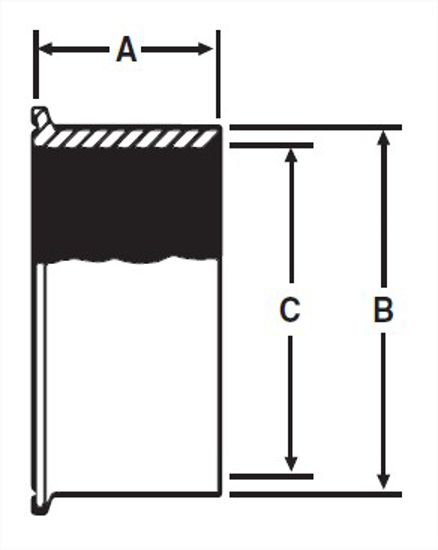 Picture of ASME CODED HEAVY WALL TANK FERRULE  T316L 3A