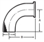 Picture of 90 DEGREE ELBOW WITH TANGENTS ONE END CLAMP T316L 3A