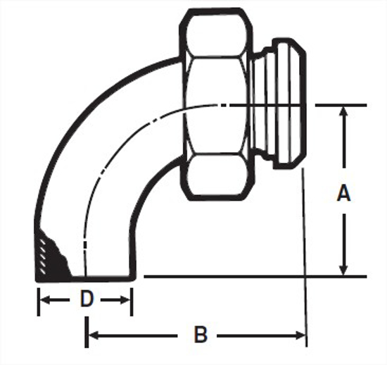 Picture of 90 DEGREE ELBOW  WELD X 14&13H   T304 3A