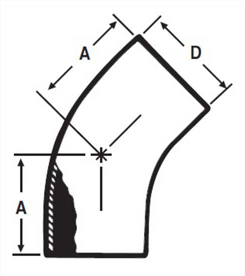 Picture of 45 DEGREE WELD ELBOW T304 3A
