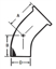 Picture of 45 DEGREE ELBOW  WELD X CLAMP  T304 3A
