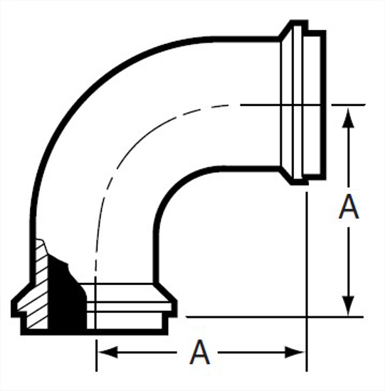 Picture of 90 DEG. ELBOW  E14WI ENDS T304 3A