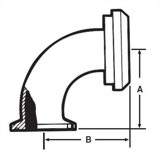Picture of 90 DEGREE RED ELBOW CLAMP X BEVEL SEAT 304