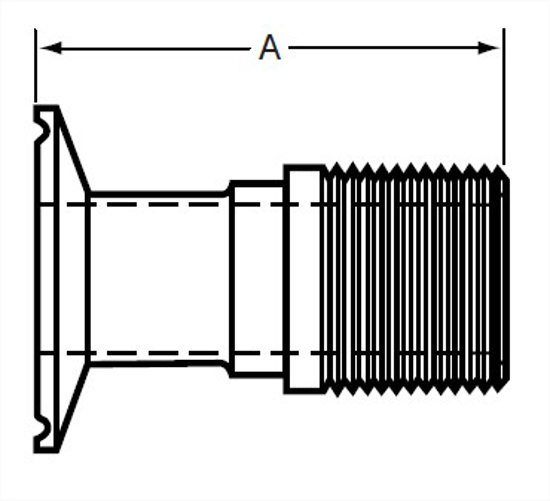 Picture of ADAPTER CLAMP X MNPT T304 #7  3.437 OAL