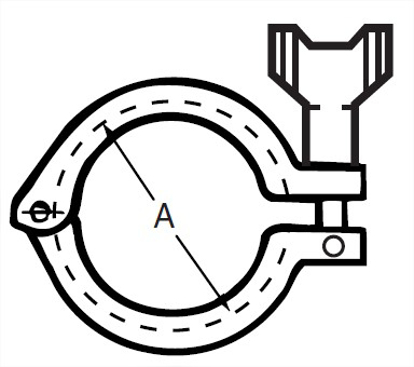 Picture of CLAMP  E-LINE  W/WINGNUT  T304