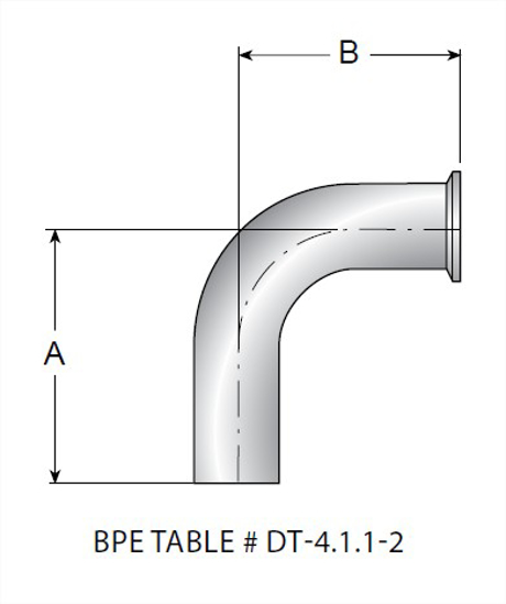 Picture of 90 DEG ELBOW CLAMP X WELD T316L 15 RA EP ID/32 RA OD SF4