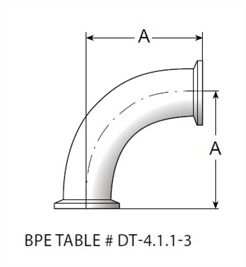 Picture of 90 DEG ELBOW CLAMP T316L 20 RA ID/LT POL OD SF1
