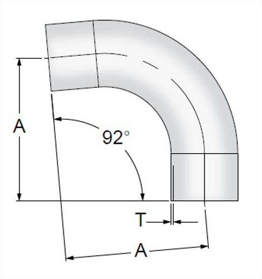 Picture of 92 DEG ELBOW BUTTWELD T316L 20 RA ID/LT POL OD SF1