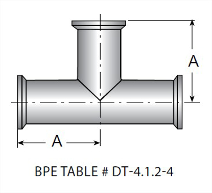 Picture of TEE CLAMP T316L 20 RA ID/LT POL OD SF1