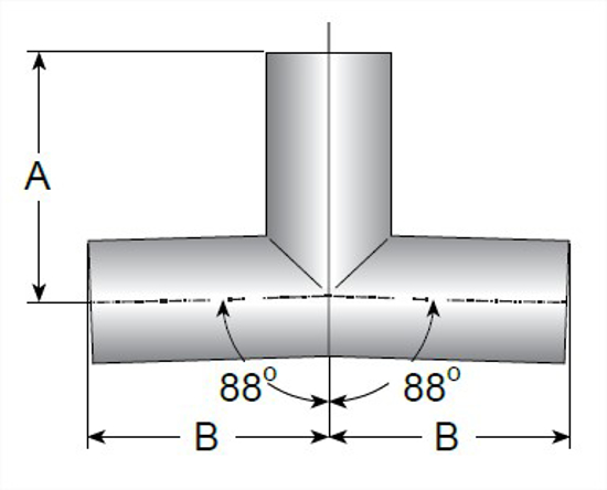 Picture of 176 DEGREE RUN WELD TEE T316L 20 RA ID/LT POL OD SF1