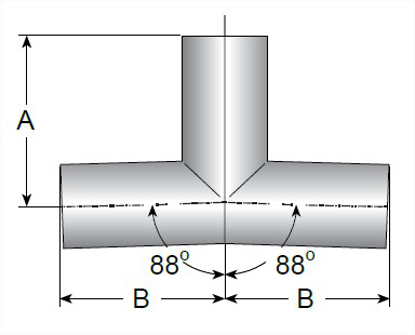Picture of 176 DEGREE RUN WELD TEE T316L 15 RA EP ID/32 RA OD SF4