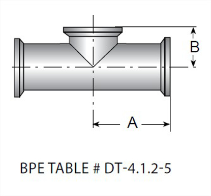 Picture of SHORT OUTLET CLAMP TEE  T316L  15 RA EP ID/32 RA OD  SF4