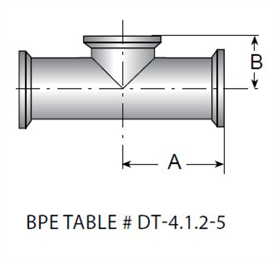 Picture of SHORT OUTLET CLAMP TEE T316L 15 RA EP ID/LT POL OD  SF4