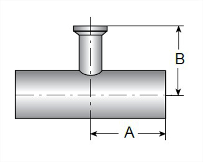 Picture of REDUCING TEE WELD X WELD X CL T316L 20 RA ID/32 RA OD SF1