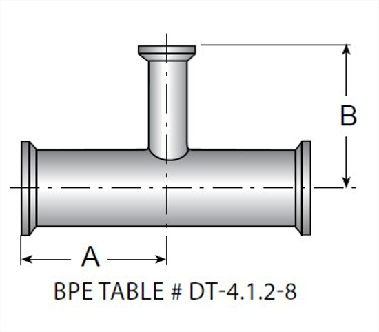 Picture of REDUCING TEE CLAMP  T316L  20 RA ID/32 RA OD SF1