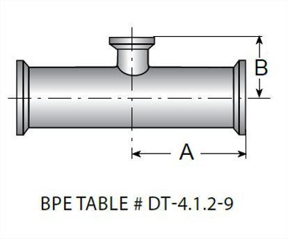 Picture of SHORT OUTLET REDUCING CLAMP TEE  T316L 15RAEP ID/32RA OD SF4