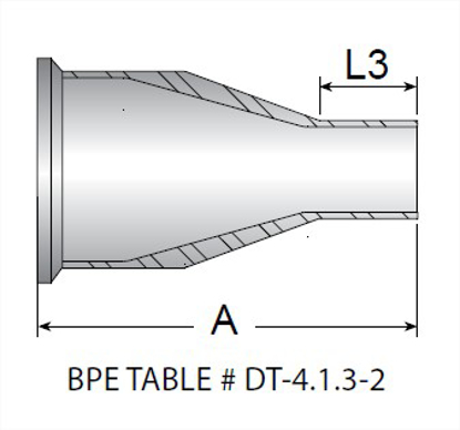 Picture of SHORT CONCENTRIC REDUCER CLAMPXWELD T316L 20RAID/32RAOD SF1