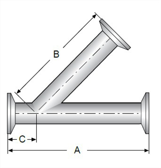 Picture of 45 DEGREE CLAMP LATERAL T316L 15 RA EP ID/32 RA OD SF4