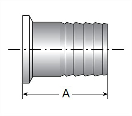 Picture of RUBBER HOSE BARB ADAPTER T316L 20 RA ID/32 RA OD SF1