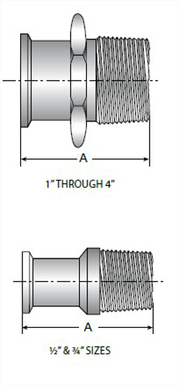 Picture of ADAPTER  CLAMP X MNPT  T316L 15 RA EP ID/32 RA OD SF4