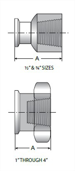 Picture of ADAPTER  CLAMP X FNPT  6 MO 20 RA ID/32 RA OD SF1
