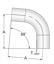 Picture of 88 DEG ELBOW BUTTWELD A22 20 RA EP ID/32 RA  OD SF5
