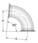 Picture of 88 DEG ELBOW CLAMP A22 20RA ID/32 RA OD SF1