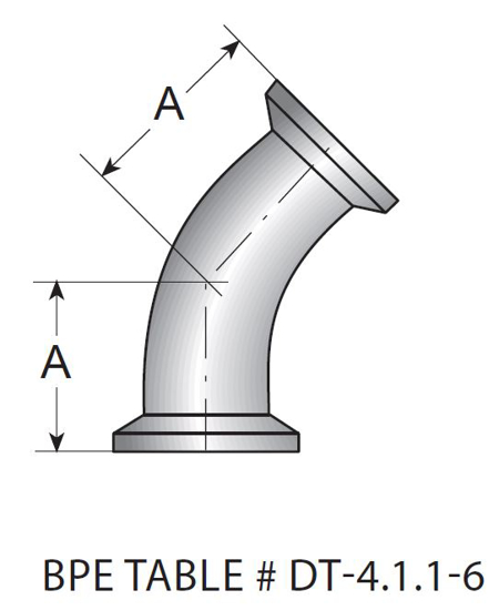 Picture of 45 DEG ELBOW CLAMP  A22 20 RA ID/32 RA OD SF1