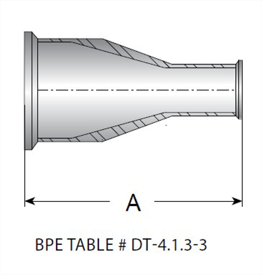 Picture of SHORT CONCENTRIC REDUCER CLAMP A22 20RA ID/32 RA OD SF1