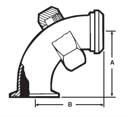EG2FPR - Clamp X Plain BS w/13H Nut 90 Degree Elbow