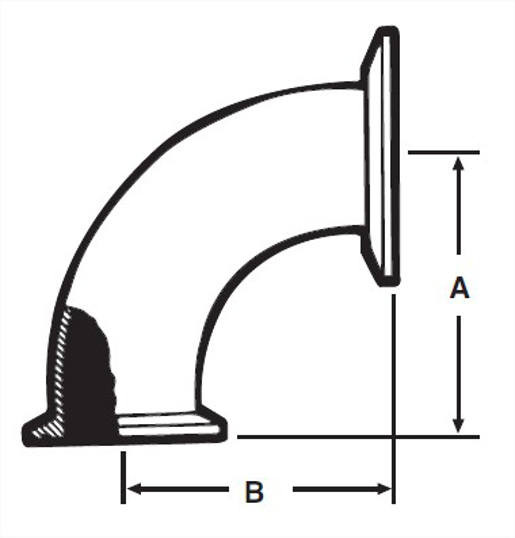 EG2C31CC - Clamp Reducing 90 Degree Elbow