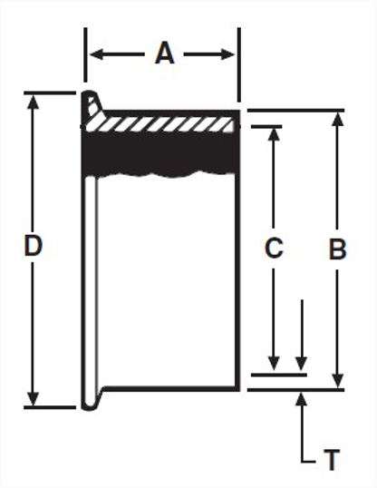 EG14WSL-C - Long Heavy Wall Tank Ferrule (ASME Coded)