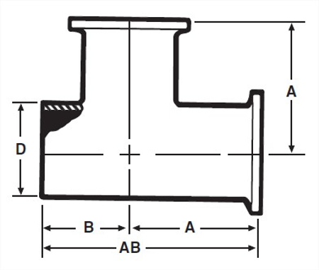 Picture for category E7WCC - Weld X Clamp X Clamp Tee
