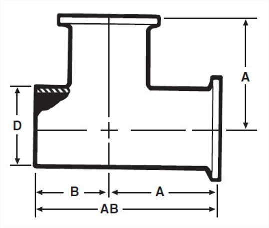 E7WCC - Weld X Clamp X Clamp Tee