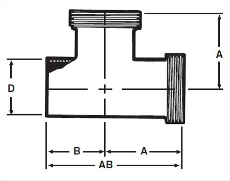 Picture for category E7WTT - Weld X Thread BS X Thread BS Tee