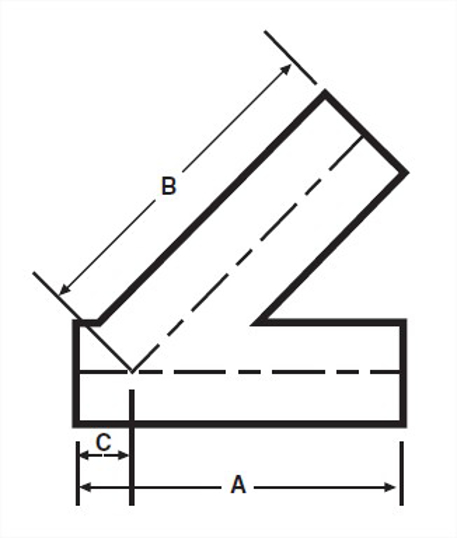 E28RWA - Weld End Reducing 45 Degree Lateral