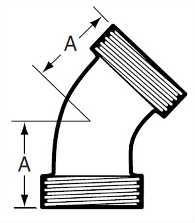 Picture for category 2K - Threaded BS X Thread BS 45 Degree Elbow