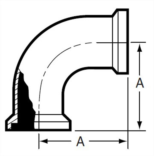 E2CI - Female E-Line 90 Degree Elbow