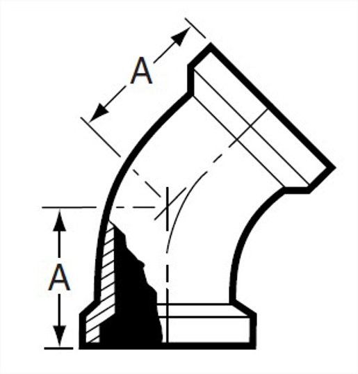 E2KI - Female E-Line 45 Degree Elbow