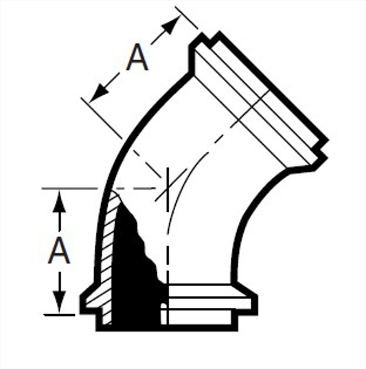 E2HI - Male E-Line 45 Degree Elbow