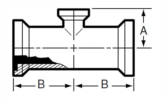 E7RI - Female E-Line End Reducing Tee