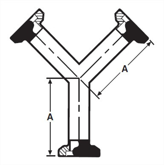E28BI - True Y with Female E-Line Ends