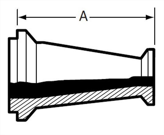 E31I-14I-15I - Male E-Line X Female E-Line Concentric Reducer