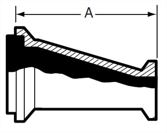 E32I-14I-15I - Male E-Line X Female E-Line Eccentric Reducer