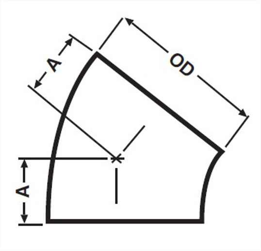 V2WK - Weld 45 Degree Short Elbow