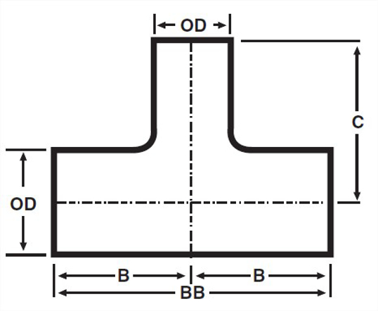 V7WR - Weld Long Reducing Tee