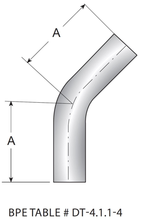 Picture for category TE2KS - BPE AWF 45 Degree Elbow MaxPure 316L