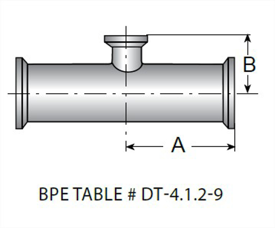 TEG7RS - BPE Clamp Short Outlet Reducing Tee MaxPure 316L